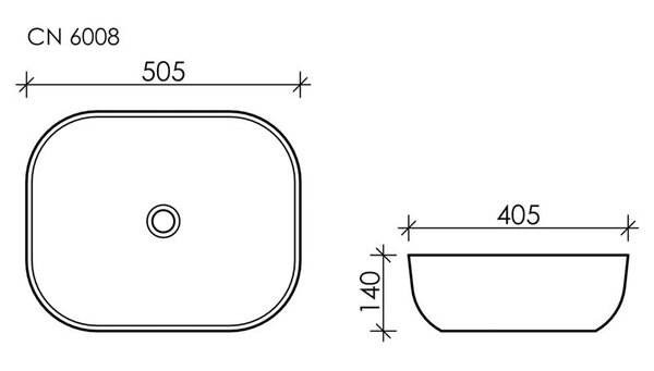 Раковина Ceramica Nova ELEMENT CN6008 Белый 50,5х40,5х14