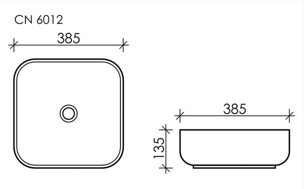 Раковина Ceramica Nova ELEMENT CN6012 Белый 38,5х38,5х13,5