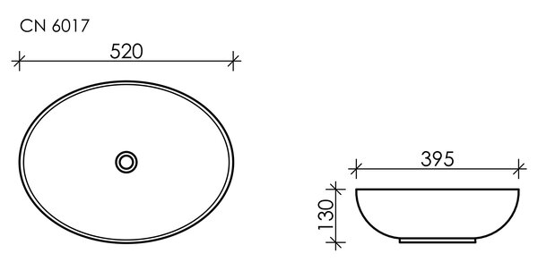 Раковина Ceramica Nova ELEMENT CN6017MB Чёрный Матовый 52х39,5х13