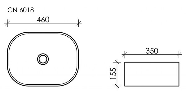 Раковина Ceramica Nova ELEMENT CN6018 Белый 46х35х15,5