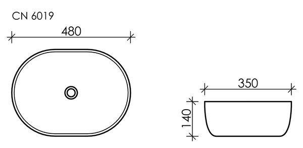Раковина Ceramica Nova ELEMENT CN6019 Белый 48х35х14