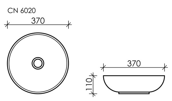 Раковина Ceramica Nova ELEMENT CN6020 Белый 37х37х11