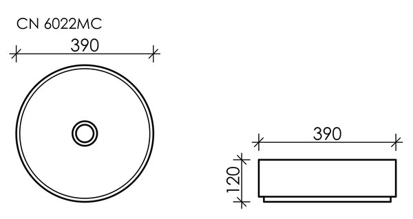Раковина Ceramica Nova ELEMENT CN6022MC Капучино Матовый 39х39х12