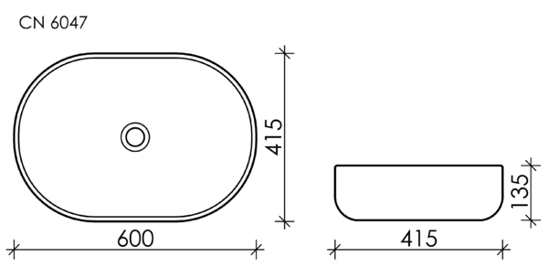 Раковина Ceramica Nova ELEMENT CN6047MB Чёрный Матовый