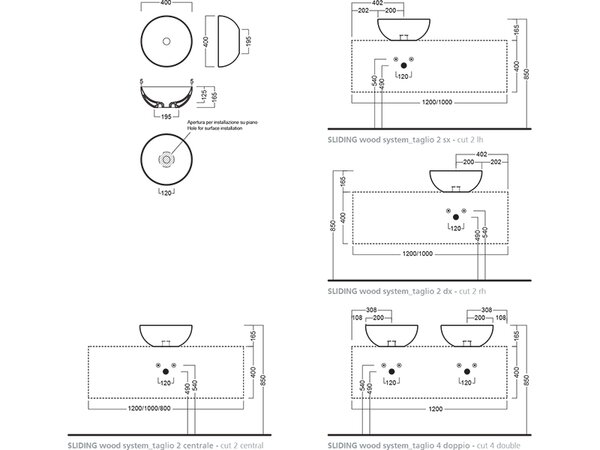 Раковина накладная HATRIA HAPPY HOUR A0Y1VF02 черный матовый 40x40x15.5H