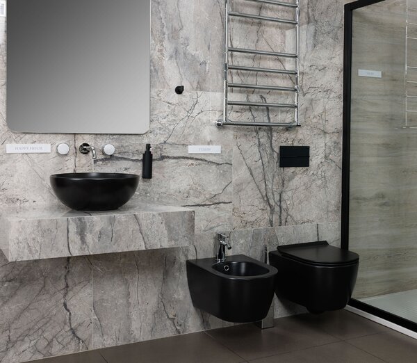 Раковина накладная HATRIA HAPPY HOUR A0Y1VF02 черный матовый 40x40x15.5H