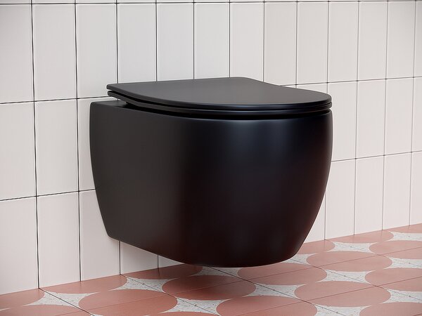 Подвесной унитаз с сиденьем Ceramica Nova PLAY CN3001MB Черный матовый