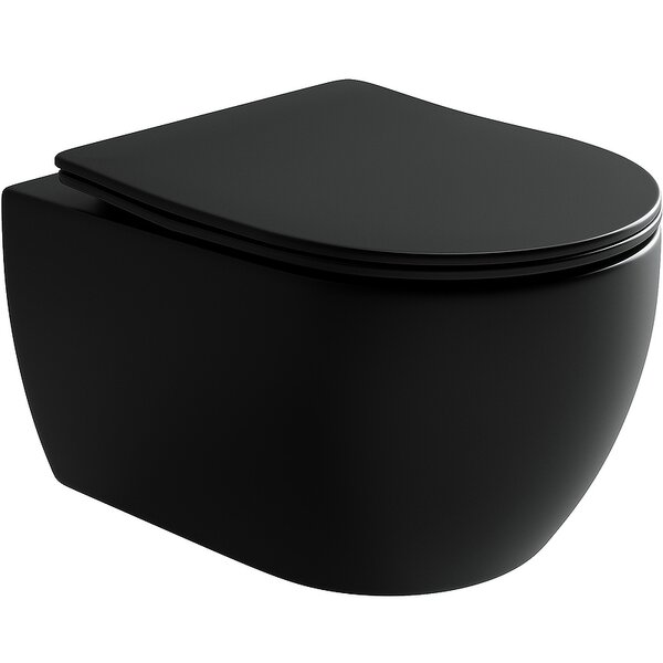 Подвесной унитаз с сиденьем Ceramica Nova PLAY CN3001MB Черный матовый
