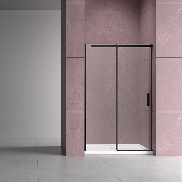 Душевая дверь Vincea Дайс (Dice) VDS-4D130CLB 130x200 см, профиль черный матовый. Размер регулировки 1280-1300 мм