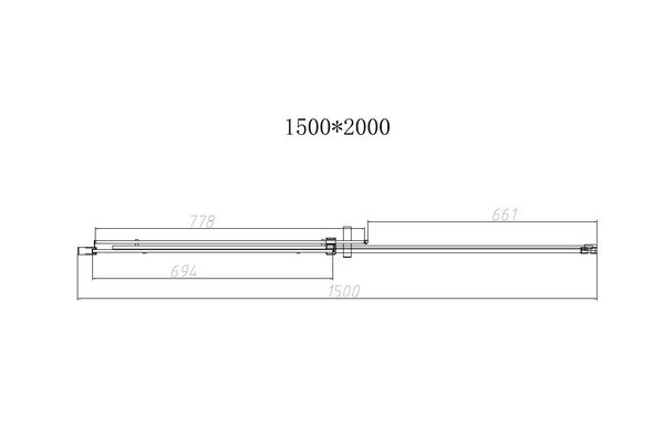 Душевая дверь Vincea Дайс (Dice) VDS-4D150CLB 150x200 см, профиль черный матовый. Размер регулировки 1480-1500 мм