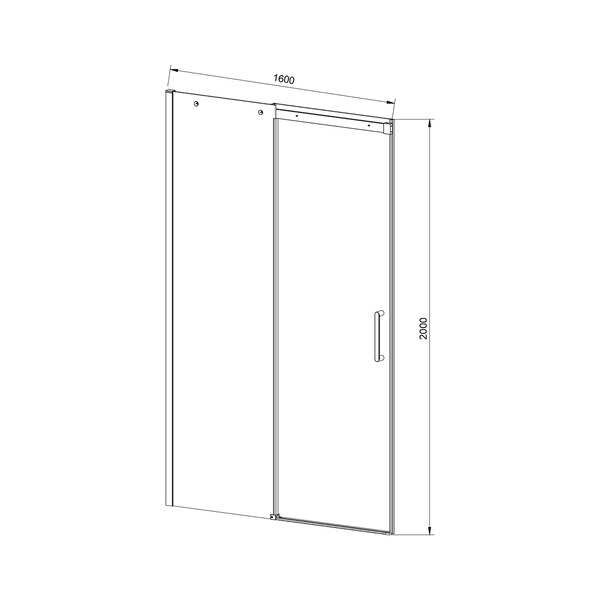 Душевая дверь Vincea Дайс (Dice) VDS-4D160CLB 160x200 см, профиль черный матовый. Размер регулировки 1580-1600 мм