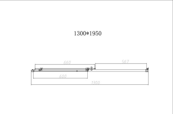 Душевая дверь Vincea Слим-Н (Slim-N) VDS-4SN130CLB 130x195 см, профиль черный матовый. Размер регулировки 1290-1300 мм