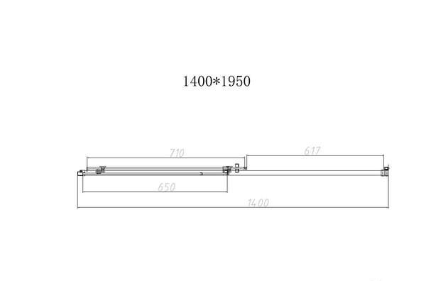 Душевая дверь Vincea Слим-Н (Slim-N) VDS-4SN140CLB 140x195 см, профиль черный матовый. Размер регулировки 1390-1400 мм