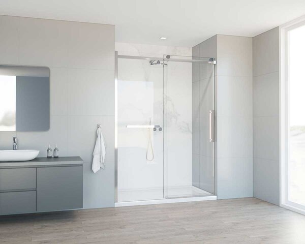 Душевая дверь Vincea Комо Софт (Como Soft) VDS-1CS140CL 140x195 см, профиль хром. Размер регулировки 1385-1405 мм