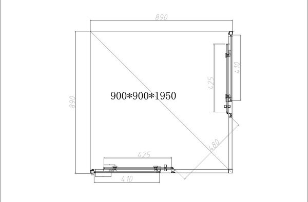 Душевой уголок Vincea Slim-N VSS-4SN900CLB, 900*900, черный, стекло прозрачное