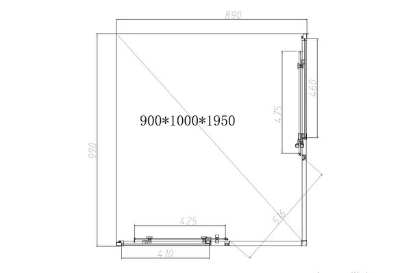 Душевой уголок Vincea Slim-N VSS-4SN9010CLB, 1000*900, черный, стекло прозрачное
