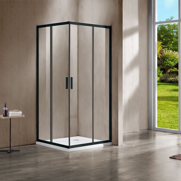 Душевой уголок Vincea Garda VSS-1G9012CLB, 1200*900, черный, стекло прозрачное