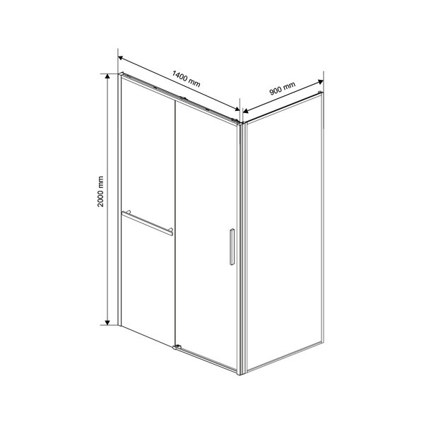 Душевой уголок Vincea Slim Soft VSR-1SS9014CL, 1400*900, хром, стекло прозрачное
