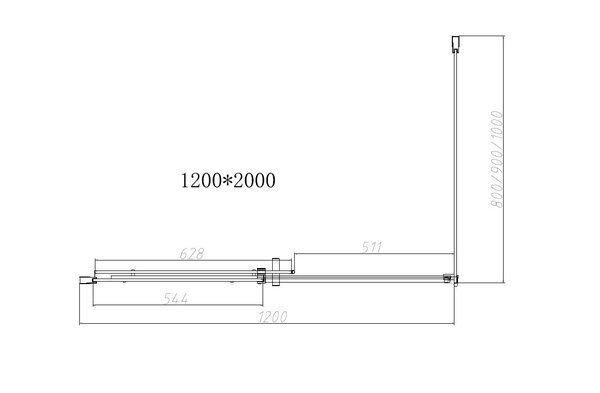 Душевой уголок Vincea Dice VSR-4D8012CLB, 1200*800, черный, стекло прозрачное