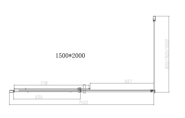 Душевой уголок Vincea Dice VSR-4D9015CLB, 1500*900, черный, стекло прозрачное