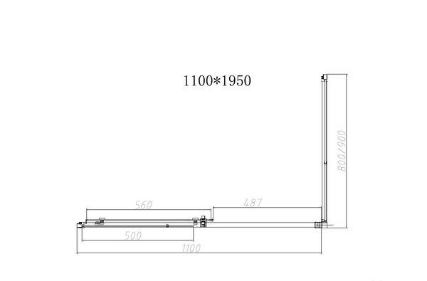 Душевой уголок Vincea Slim-N VSR-4SN8011CL, 1100*800, хром, стекло прозрачное