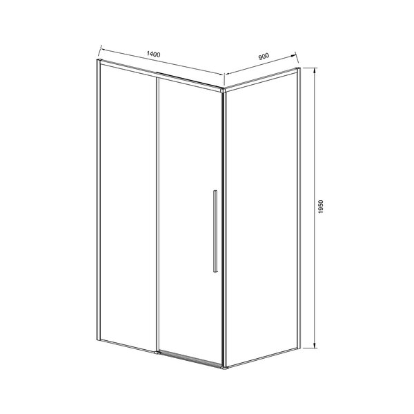 Душевой уголок Vincea Slim-N VSR-4SN9014CL, 1400*900, хром, стекло прозрачное