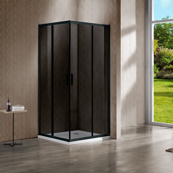 Душевой уголок Vincea Garda VSS-1G8090CGB, 900*800, черный, стекло тонированное