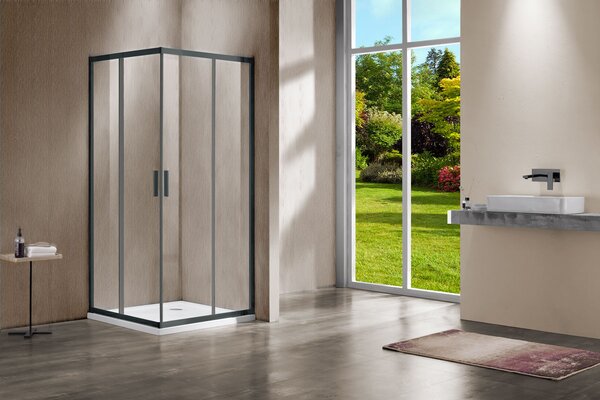 Душевой уголок Vincea Garda VSS-1G8011CLGM, 1100*800, вороненая сталь, стекло прозрачное