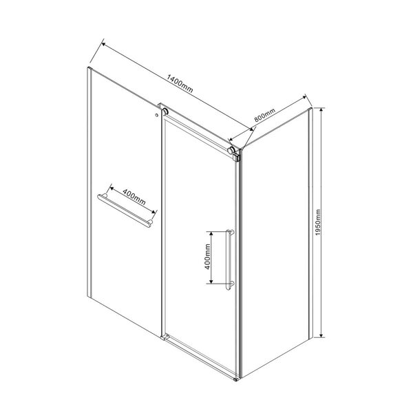 Душевой уголок Vincea Como Soft VSR-1CS8014CLB, 1400*800, черный, стекло прозрачное