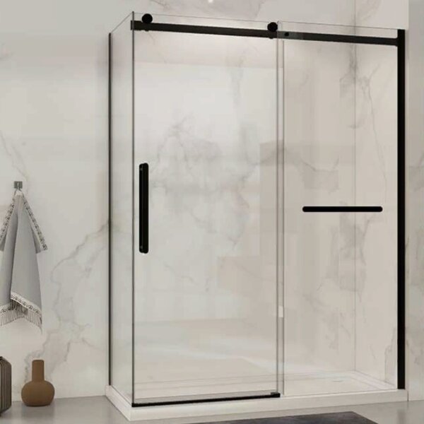 Душевой уголок Vincea Como Soft VSR-1CS8014CLB, 1400*800, черный, стекло прозрачное