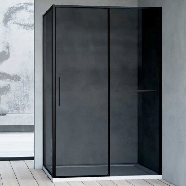 Душевой уголок Vincea Slim Soft VSR-1SS9012CGB, 1200*900, черный, стекло тонированное