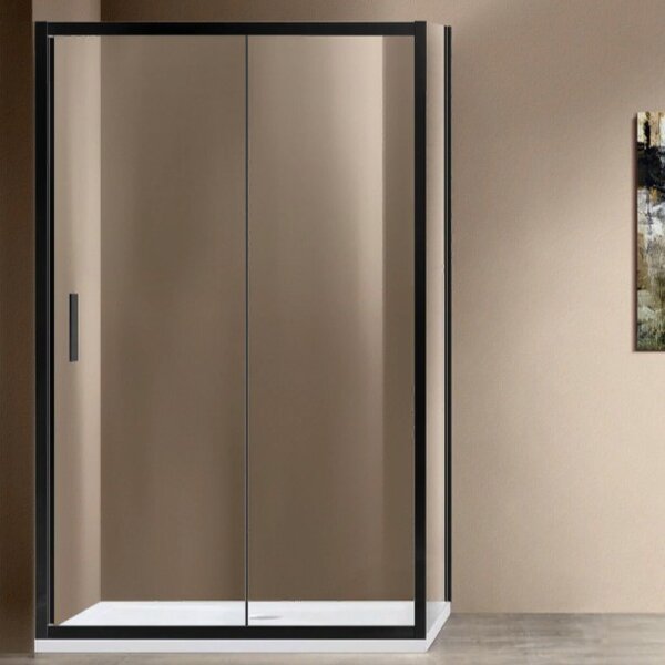 Душевой уголок Vincea Garda VSR-1G1014CLB, 1400*1000, черный, стекло прозрачное