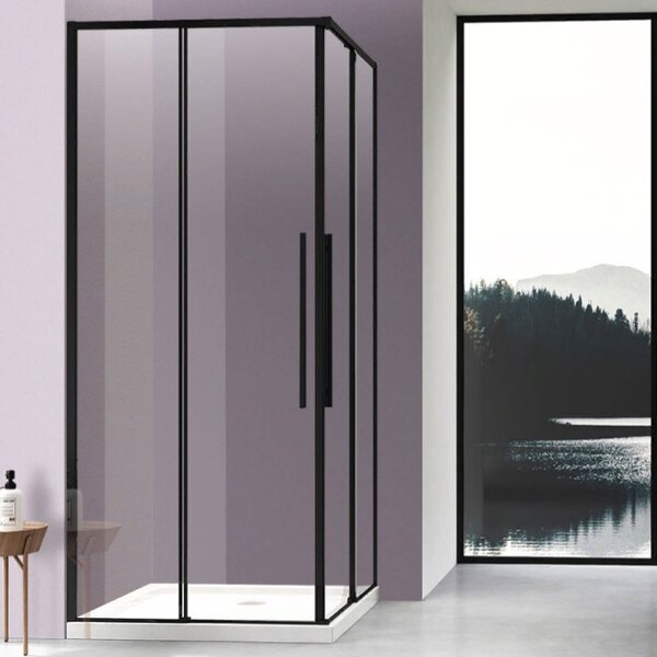 Душевой уголок Vincea Slim-N VSS-4SN8010CLB, 1000*800, черный, стекло прозрачное