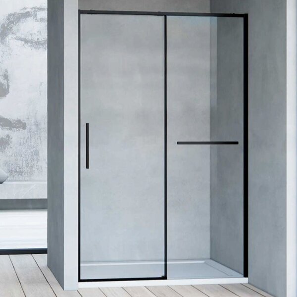 Душевая дверь Vincea Слим Софт (Slim Soft) VDS-1SS150CLB 150x200 см, профиль черный матовый. Размер регулировки 1480-1500 мм