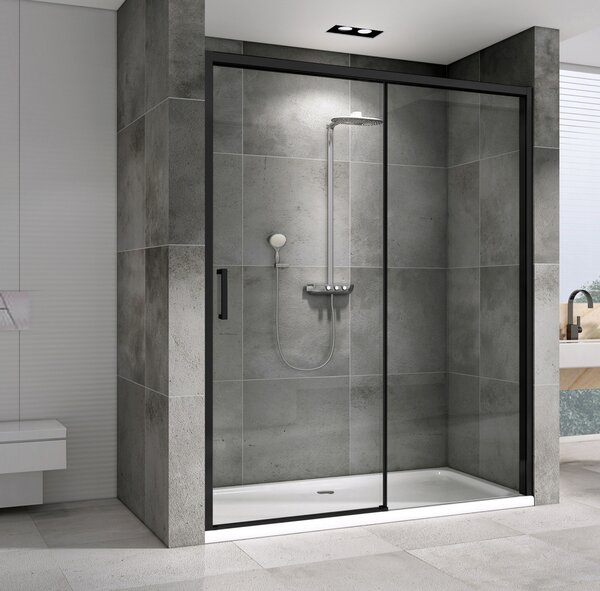 Душевая дверь ABBER Komfort AG93140B профиль черный 140х200