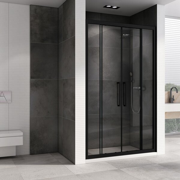 Душевая дверь ABBER Schwarzer Diamant AG33150BH профиль черный 150х195