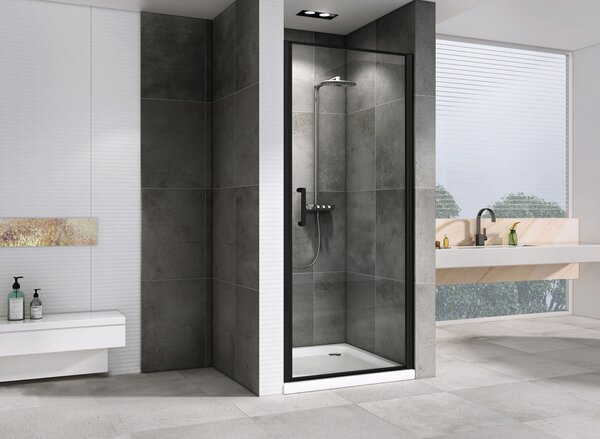 Душевая дверь ABBER Sonnenstrand AG04090B профиль черный 90х195