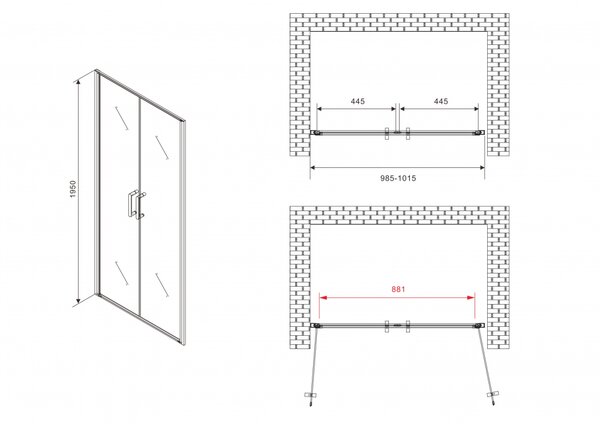Душевая дверь ABBER Sonnenstrand AG04100C профиль хром 100х195