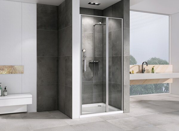 Душевая дверь ABBER Sonnenstrand AG04140S профиль хром 140х195