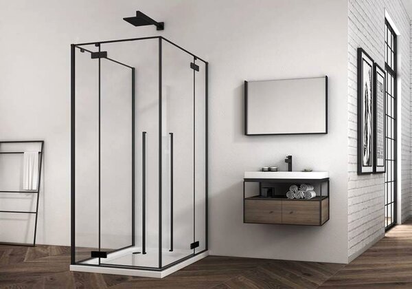 Душевой уголок ABBER Eins AG06099B дверь распашная 90х90