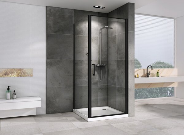 Душевой уголок ABBER Sonnenstrand AG04080B-S100B дверь распашная 80х100