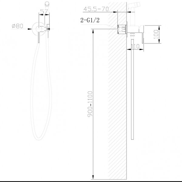 Смеситель ABBER Wasser Kreis AF8125 с гигиеническим душем, хром