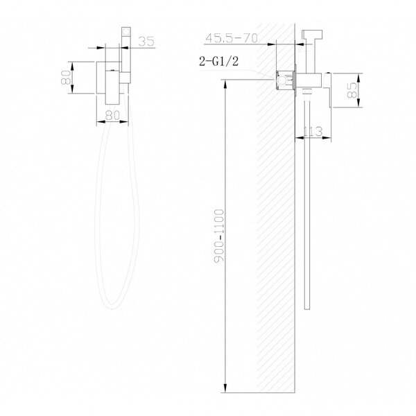 Смеситель ABBER Daheim AF8226G с гигиеническим душем, золото матовое