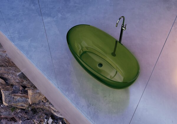 Прозрачная ванна ABBER Kristall AT9703Emerald зеленая 170х75 см