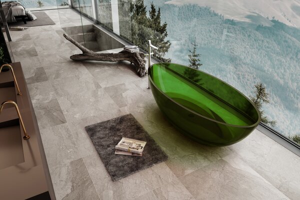 Прозрачная ванна ABBER Kristall AT9702Emerald зеленая 180х85 см