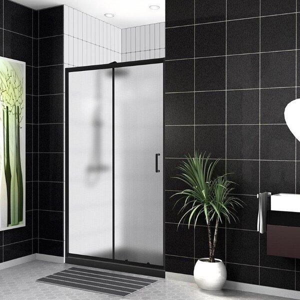 Душевая дверь BelBagno UNO-195-BF-1-120-P-NERO, стекло матовое, регулировка 118,8-121,2 см