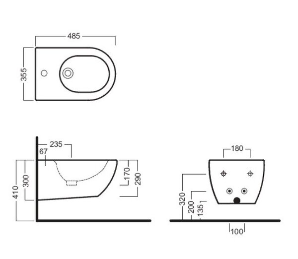 Биде подвесное HATRIA FUSION COMPACT Y5A001