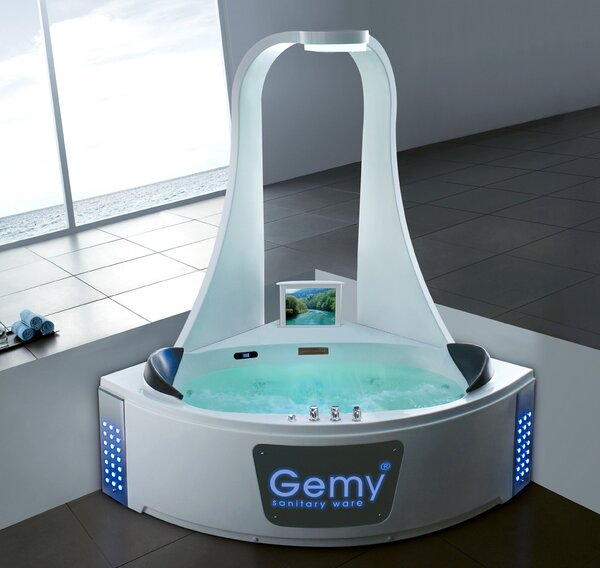 Акриловая ванна Gemy 151х151 G9069 O с гидромассажем