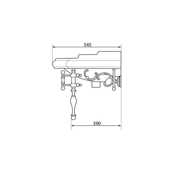 Консоль для раковины Caprigo Console LOW7060/73-ORO цвет золото