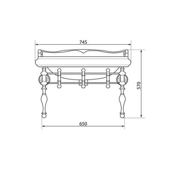 Консоль для раковины Caprigo Console LOW7060/73-ORO цвет золото